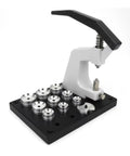 Watch Crystal Press With 10 Tapered Aluminum Dies For Installing Unbreakable Tension Ring Crystals In Watch Cases