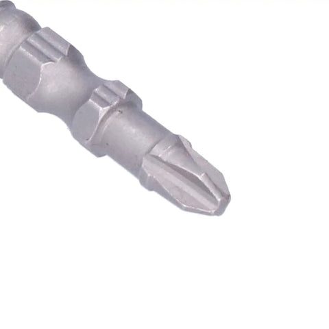 Premium Electric Double Head Screwdriver Bits Set With Cool Magnetic Collar Design For Power Drills, Hand Tools and Quick Charge Cordless Drivers Featuring Stable Structure And Wear Resistant Build For Any DIY Or Pro Job, close-up steel bit