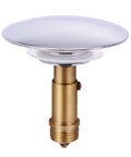 Copper Pop up Bathtub Drain Stopper for Bathroom Home Use with shiny chrome top and brass base for durability