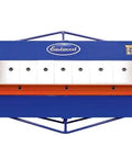 Front view of 48 Inch Pan And Box Sheet Metal Brake with adjustable removable fingers for 135 degree bends, metalworking tool