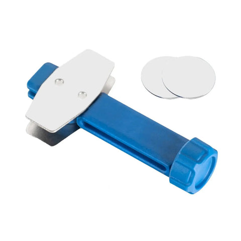 Bike Brake Pad Spreader Tool And Caliper Resetter For Hydraulic Disc Brakes Portable Piston Reset Kit For Road And Mountain Bikes Easy To Use No Brainer Maintenance Accessory Quick Piston Reset Durable Blue, showing blue handle and metal plates