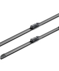 Aerotwin A102S Front Wiper Blades Set 650mm and 475mm for Left Hand Drive EU slick wipe all weather performance shown on white background
