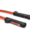 Close-up of the stabilizer handles on a 24-Inch High Leverage Compound Bolt Cutter with Center-Cut Jaws, orange and black design