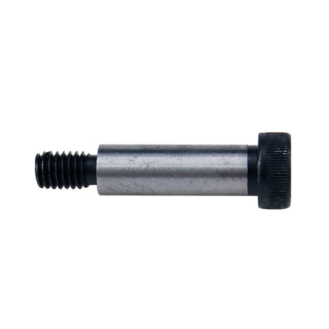 Beefy Alloy Steel Hex Socket Shoulder Screw, 1/2 in diameter, side view, showing 1-1/2 in length and 3/8-16 UNC threads.