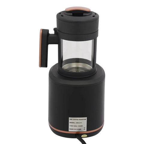 Electric Coffee Bean Roaster Machine With Programmable Temperature Settings Led Display And Measuring Cup For Fresh Home Roasting That Hits Different Every Single Time, black with glass top, 1500 watt