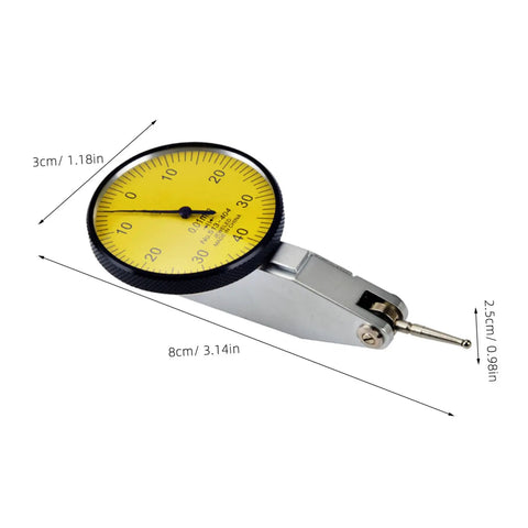 Aluminum Alloy Dial Indicator Stand And Dial Comparator For Precision Measuring 0 To 40mm Scale With 0.01mm Accuracy Pro Grade Industrial Tool For Mounting Alignment And Part Checking, 3cm dial gauge