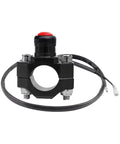 Slick CNC Universal Motorcycle Kill Switch Toggle with red button, aluminum housing, designed for 22mm handlebar mounting.