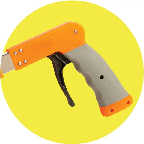 Close-up of trigger grip on 34 Inch Inverted Marking Paint Applicator With Trigger Grip For Fast High Volume Line Marking Ergonomic Handheld Marker.