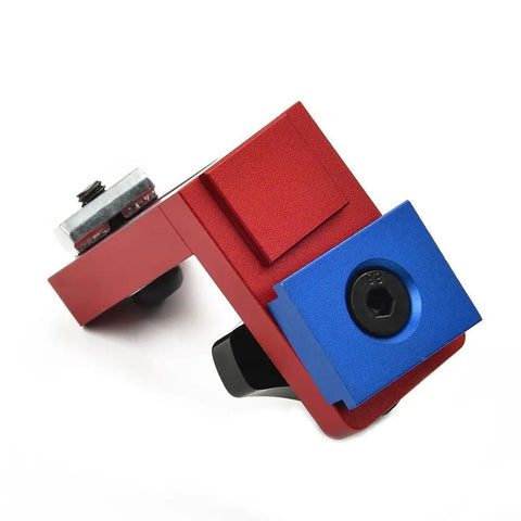 Miter Track Stop Block For 30 And 45 T Tracks Sliding Bracket Woodworking Fence Accessory, red aluminum alloy detail view.