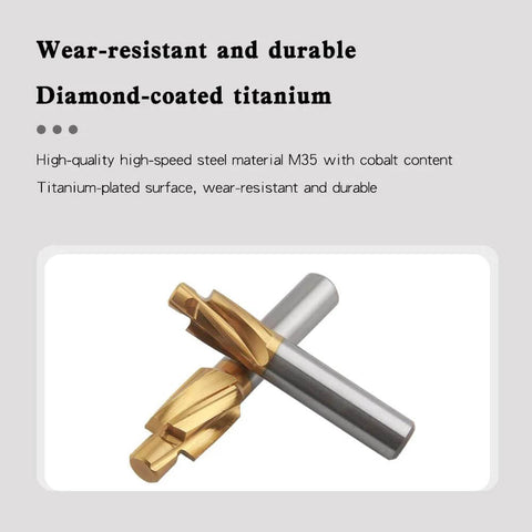 FanMeqi HSS-M2 TiN-coated counterbore end mills, 2 pcs shown, 4-flute, gold-coated