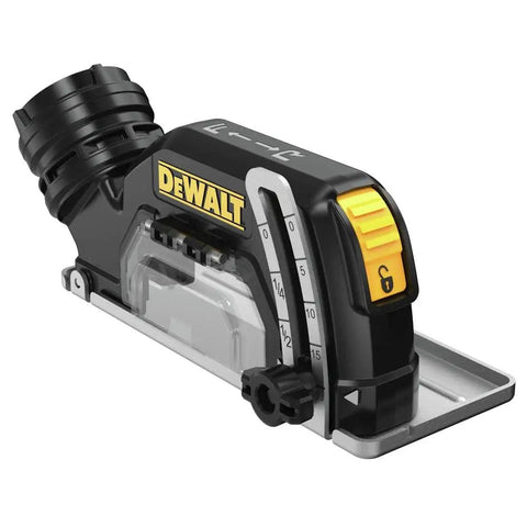 Close-up of 20V Max Cordless Angle Grinder Kit with Brushless Motor showing adjustment feature for precise cuts.