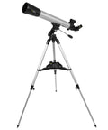 70mm Telescope With Phone Adapter Carbon Fiber Body Silver Finish on tripod for stargazing