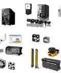 Various industrial electrical components including controllers, connectors, and sensors for reliable wiring harness upgrades.
