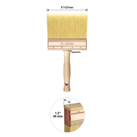 5 Inch Wide Attachable Deck Stain Brush For Walls Decks And Wood Ergonomic Handle Paint Applicator with synthetic bristles