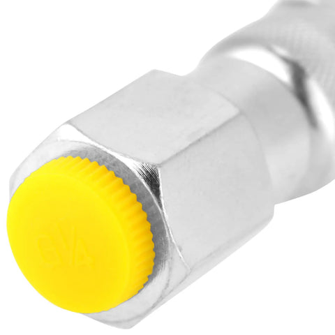 Close-up of Heavy Duty Hydraulic Test Coupling High Pressure G1 4 M16 To Pressure Detection Adapter with yellow cap