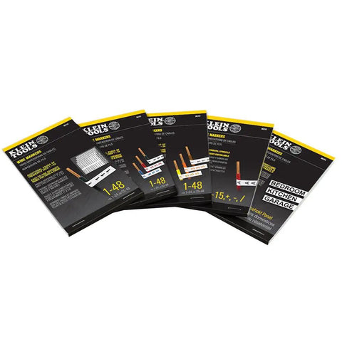 Wire Marker Label Book For Home Electrical Panels With 0.2 Inch By 1.5 Inch Vinyl Coated Labels display