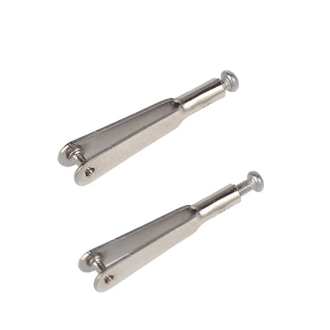10 Pcs M2 Thread Self-Locking Metal Clevis Clips With 10 M2x5 Screws Kit, shown in silver, designed for RC models and fixed wing drones.