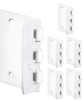 Flip Action Door Lock Set Six Pack Reversible Privacy Locks With Anti Lockout Screw for child proofing and home defense shown.