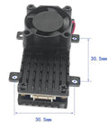 Over 20Km Range 5.8GHz FPV Wireless Transmitter 2000mW 48CH Video AV Audio Sender with fan dimensions shown