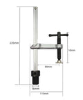 Insertion Clamp Fixture With Quick Release Bench Tool Hardened Alloy Steel Build Fast Lever Action For Carpentry Workshop And Metal Fabrication T Bar Insert Clamp 160 By 80 Base 16mm Hole Fit, 235mm x 80mm