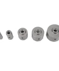 Premium 9-piece Concrete Hole Saw Drill Bit Kit With SDS Plus Arbors And Steel Mandrels For Tough Brick Stone Cement Jobs Featuring Carbide Teeth And Sizes From 30mm To 100mm For Serious Pros. five concrete hole saw bits, 30mm to 100mm