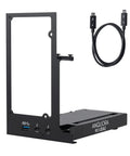 Absolute Beast Mini Egpu Enclosure With Forty Gbps Thunderbolt Three Four And Usb Four For Crisp Gaming And Smooth Ai Crunching Pcie external dock with ports and Thunderbolt cable.