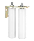 Slide Gate Guide Roller Kit With 8 Inch Nylon Rollers And L Shaped Rear Post Bracket Universal Sealed Ball Bearing Gate Guider For Sliding Doors White Fits 2 3 8 Inch Gate Width