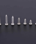M3 Screws Assortment Kit 500 Pcs Button Head Self Tapping Screws Stainless Steel 304 assorted lengths displayed on black surface
