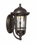 Westbrooke Outdoor LED Wall Lantern In Aged Bronze Patina With Integrated LED, 482 Lumens, Classic 12 Inch Sconce For Porch Or Entry