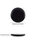 Heavy Duty Self Stick Furniture Sliders Round Two Inch Pads For Hardwood Floors with black surface and dimensions 5cm, 0.7cm thick.