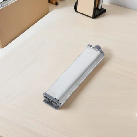 Push to Open Cabinet Latch Set Six Piece No Handle Needed Self Eject Design with steel shell on a wooden surface