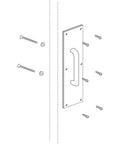Installation diagram for Polished Brass Pull Plate With 3/4 In Round Door Handle, 3-1/2 In Wide By 15 In High Cover Plate