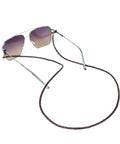 Top Shelf Distressed Leather Glasses Strap Locks Your Eyeglasses Safe With A Durable Eyeglass Chain Adjustable Sunglass Holder Around Neck For Flat Out Daily Confidence with sunglasses and leather strap.