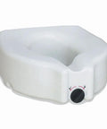 Locking Elevated Toilet Seat With No Arms, 5 Inch Lift, Heavy Duty Supports Up To 350 Lbs, White, Front Clamping Security