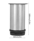 Stainless Steel Adjustable Round Leveling Feet With 50mm Base Diameter And ABS Head for cabinets sofas and coffee tables