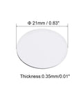 Fifty Four Pack 21 Mm Self Adhesive Screw Hole Covers White Pvc Dustproof Caps For Wood Furniture Cabinet And Wardrobe Quick Slap On Fix. Round 21mm white PVC cap with thickness 0.35mm.