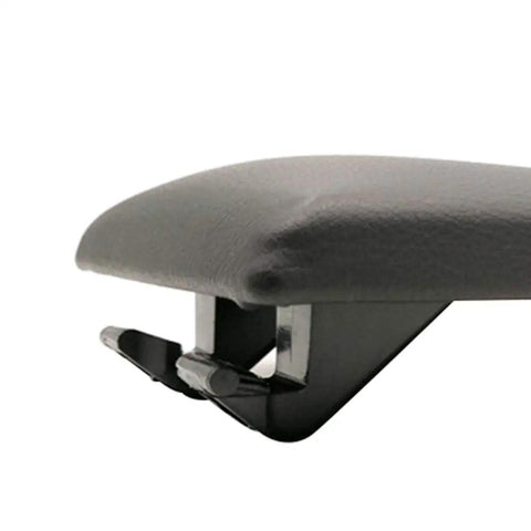 Close-up of Center Console Armrest Cover Cap for Volkswagen Golf Jetta Passat Beetle Bora 1998 to 2005, black leather vinyl with stitching