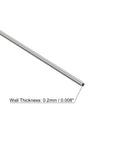 Side view of uxcell 304 stainless steel capillary tube; 1.5 mm outer diameter with 0.2 mm wall thickness