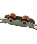 4 Pack Stainless Steel And Nylon Sliding Door Rollers, 14mm Wheel Diameter With 64mm Body Length, 10mm Wheel Width, front view