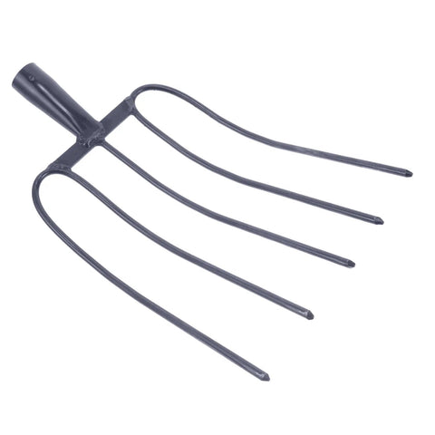 Handheld Manure Fork for Quick Lawn Cleanup and Yard Work, Versatile Iron Pitch Fork for Traditional Farming shown against white background