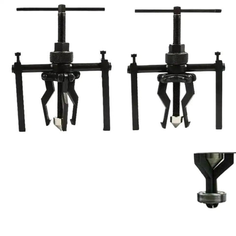 Professional Grade Top Tier Three Jaw Bearing Puller Extractor Tool For Bike And Car Fixups The Real Deal For Mechanics Who Want To Save Their Knuckles Pulling Out Stubborn Parts With Ease Like A Boss. black steel 3-jaw bearing puller with T-handle