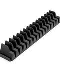 15-Tool Modular Wrench Organizer Set, 1-Tab and 3-Tab Configs, Compact Customizable Tool Organization, black organizer in angled view