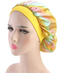 Silky Durag And Bonnet Set For Men And Women, multicolor turban sleep cap on mannequin, velvet silk, stretchable comfort, hair care