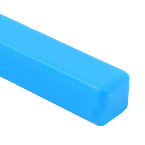 Close-up of 3/32 Inch B 3/16 X 6-3/4 HSS Keyway Broach Set plastic casing, blue rectangular shape, for manual broaching storage