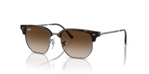 Junior Clubmaster Square Sunglasses With Havana On Gunmetal Frame And Gradient Brown Lenses, 47mm XX Small Fit For Narrow Faces