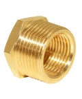Six Piece Brass Pipe Fitting Reducer Hex Bushing From Three Quarter Inch NPT Male To One Half Inch NPT Female Heavy Duty Rustproof