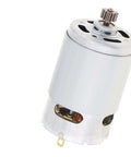 Rs550 Micro Dc Motor 18V 27500Rpm 11 Teeth Gearbox high torque with exposed wiring for cordless drill replacement.