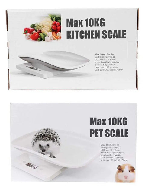 Digital Pet Scale For Small Animals And Kitchen Use, Ultra-Compact Mini Precision Weighing Scale With G/ml/oz/lb Units shown on packaging