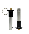 No Sweat 20 Millimeter Ball Lock Pin featuring a nifty button handle and quick release mechanism, ideal for tool repair.