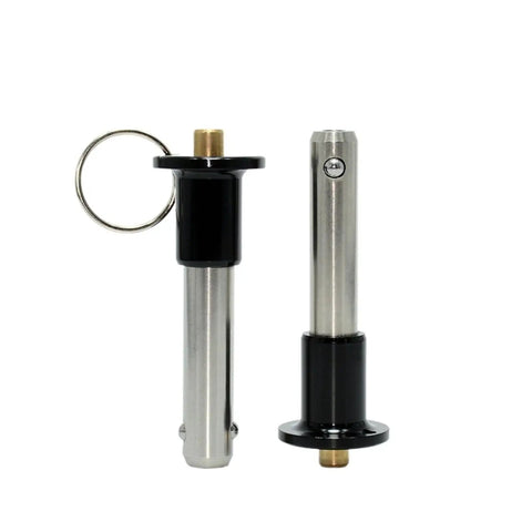 No Sweat 20 Millimeter Ball Lock Pin featuring a nifty button handle and quick release mechanism, ideal for tool repair.